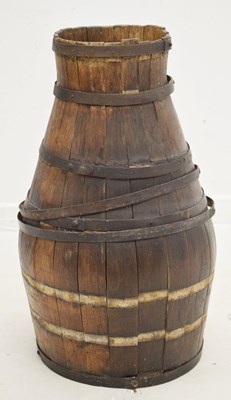 Lot 306 - Antique West Country coopered oak cider barrel
