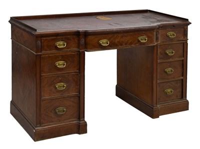 Lot 461 - Early 20th century mahogany twin pedestal desk