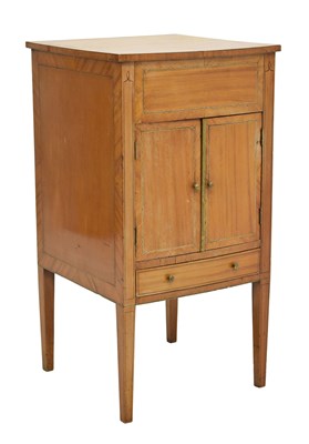 Lot 667 - Edwardian satinwood bedside cabinet