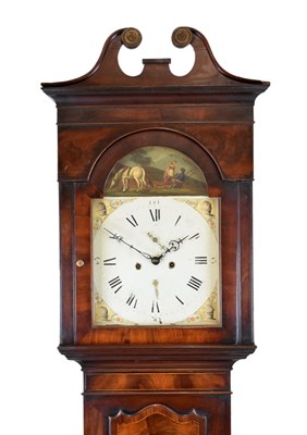 Lot 399 - Early 19th Century inlaid mahogany-cased 8-day painted dial longcase clock