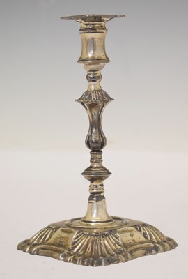 Lot 220 - Late Victorian silver taperstick, in the early 18th century taste