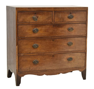 Lot 642 - George III mahogany inlaid chest of drawers