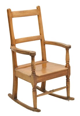 Lot 643 - Oak rustic rocking chair