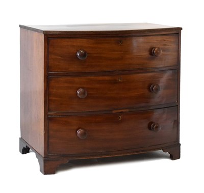 Lot 744 - 19th Century mahogany bowfront chest of drawers