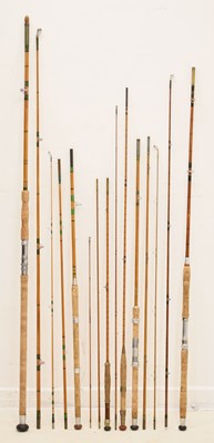 Lot 343 - A collection of split cane fishing rods