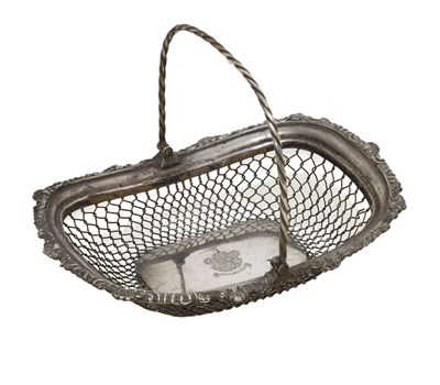 Lot 89 - George III silver basket of rectangular form