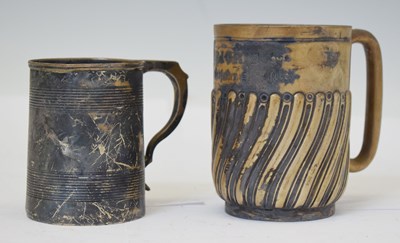 Lot 199 - Two late Victorian silver christening mugs