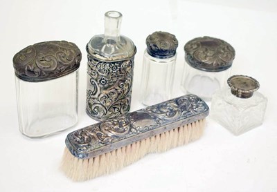 Lot 204 - Assorted silver dressing table items