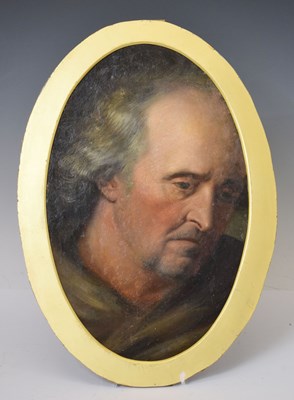 Lot 565 - German School, 19th century - Oil on board - Oval portrait of a gentleman