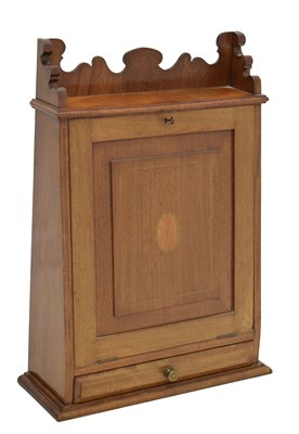 Lot 638 - Late 19th century mahogany writing slope for wall mounting
