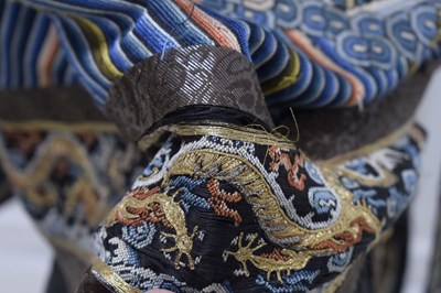 Lot 256 - Chinese embroidered black gauze chao pao or formal Court robe