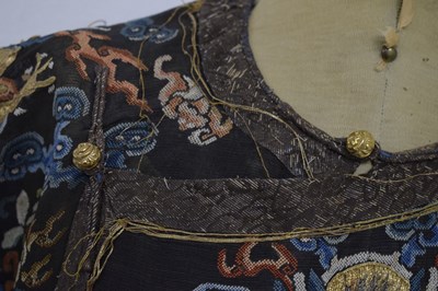 Lot 256 - Chinese embroidered black gauze chao pao or formal Court robe
