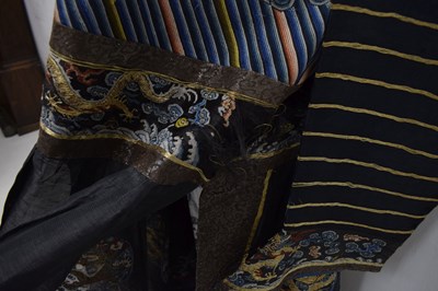 Lot 256 - Chinese embroidered black gauze chao pao or formal Court robe