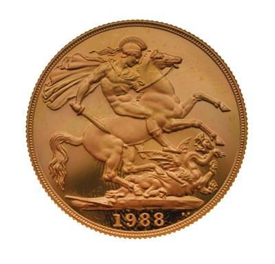 Lot 156 - Elizabeth II Royal Mint Two Pound gold double sovereign, 1988