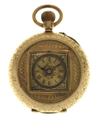 Lot 261 - Early 20th century lady's 14K yellow metal cased fob watch