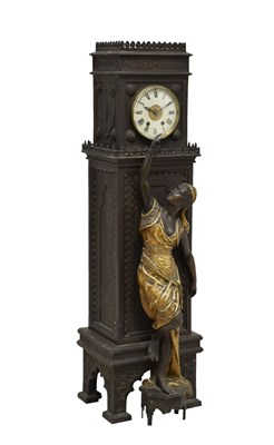 Lot 421 - Attributed to Louis Ernst Hottot, (French, 1834-1905) - Cold painted spelter clock