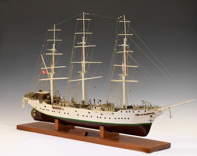 Lot 258 - A 20th Century model full-rigged ship, 'Danmark'