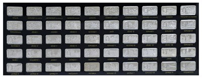 Lot 142 - '1000 Years of British Monarchy' - a collection of fifty Elizabeth II silver ingots