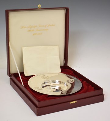 Lot 320 - Cased Elizabeth II silver bowl commemorating Her Majesty's Tower of London 900th Anniversary