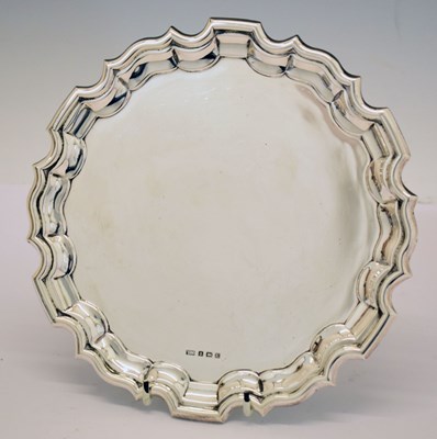 Lot 317 - George V silver salver with pie-crust edge