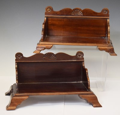 Lot 273 - Pair of reproduction Victorian-style hardwood book troughs