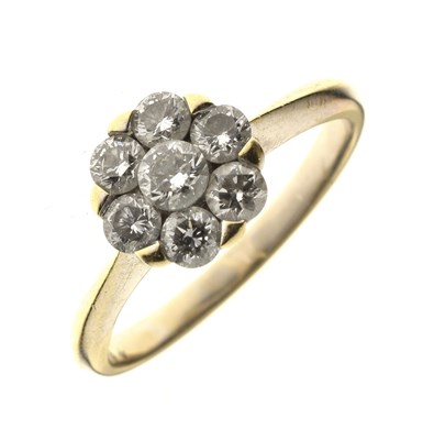 Lot 16 - Diamond 18ct white gold flower head ring