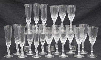 Lot 403 - Nineteen Igor Carl Faberge 'Kissing Doves' pattern glasses