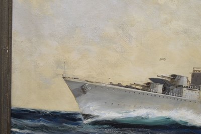 Lot 300 - Montague Dawson, FRSA, RSMA (1895-1973) - Oil on canvas - 'H.M.S. Eskimo'