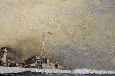 Lot 300 - Montague Dawson, FRSA, RSMA (1895-1973) - Oil on canvas - 'H.M.S. Eskimo'