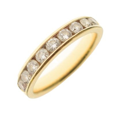 Lot 12 - 18ct gold diamond half eternity ring