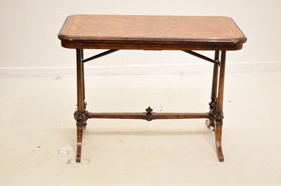 Lot 662 - Victorian inlaid walnut card table