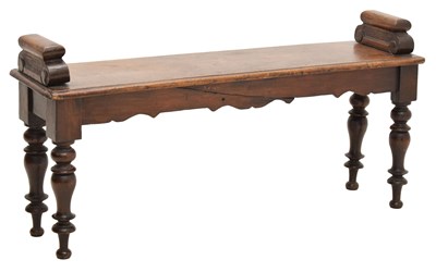 Lot 636 - 19th century oak hall bench