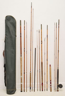 Lot 326 - Collection of fishing rods to include split cane examples by Hardy Bros and J.S. Sharpe