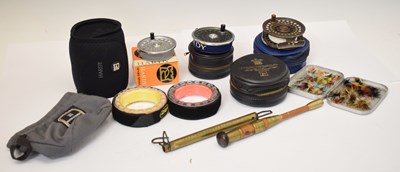 Lot 327 - A collection of vintage and modern Hardy Bros fishing accessories and reels