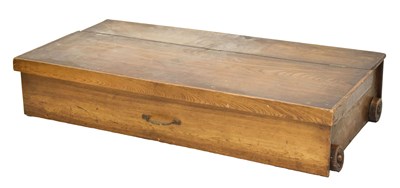 Lot 644 - Chinese elm low trunk or under bed wardrobe