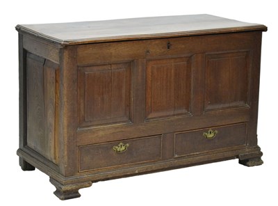 Lot 675 - George III oak mule chest