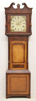 Lot 609 - Mid 19th century oak and mahogany 8-day longcase clock