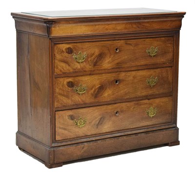 Lot 674 - 19th century French inlaid walnut chest of drawers