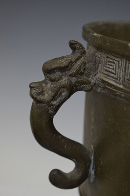 Lot 247 - Chinese alloy ritual vessel and cover, Xing, bearing Yongzheng mark