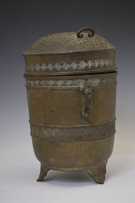 Lot 247 - Chinese alloy ritual vessel and cover, Xing, bearing Yongzheng mark