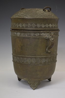 Lot 247 - Chinese alloy ritual vessel and cover, Xing, bearing Yongzheng mark