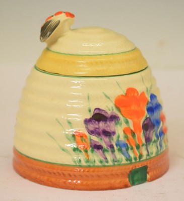 Lot 421 - Clarice Cliff 'Autumn Crocus' honey pot and cover