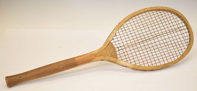 Lot 322 - Early 20th century Fantail tennis racket