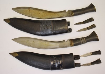 Lot 383 - Two Kukri knives of traditional form