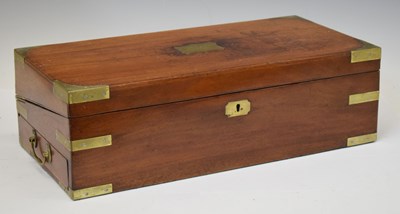 Lot 286 - Victorian mahogany and brass bound writing box