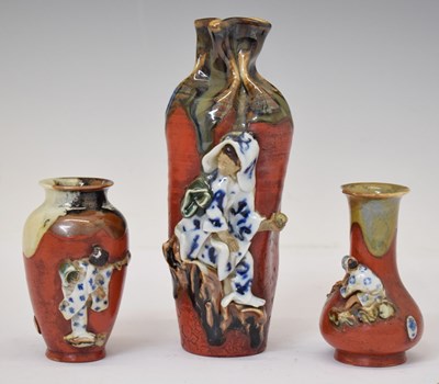 Lot 505 - Three Japanese Sumida ware vases