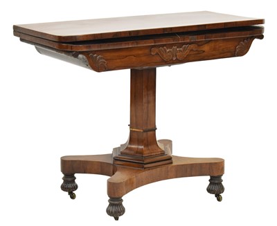 Lot 655 - William IV rosewood pedestal card table