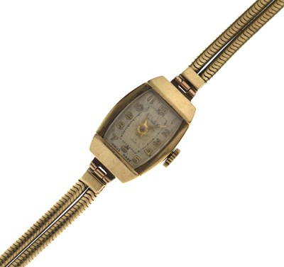 Lot 173 - Majex - Lady's 1950s 9ct gold bracelet watch