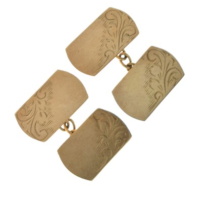 Lot 145 - 9ct gold cufflinks