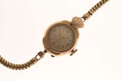 Lot 179 - Timor - Lady's 1950s 9ct gold bracelet watch